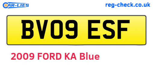 BV09ESF are the vehicle registration plates.