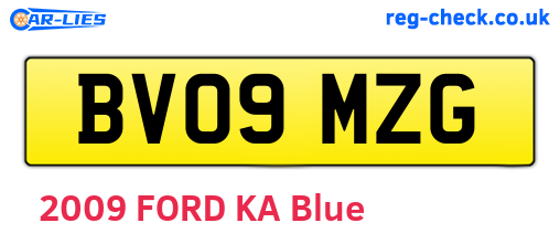 BV09MZG are the vehicle registration plates.