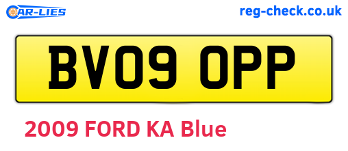 BV09OPP are the vehicle registration plates.