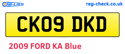 CK09DKD are the vehicle registration plates.