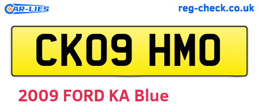 CK09HMO are the vehicle registration plates.