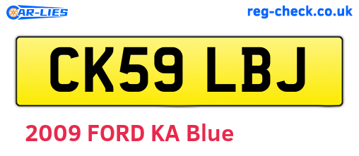 CK59LBJ are the vehicle registration plates.