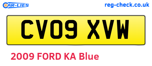 CV09XVW are the vehicle registration plates.