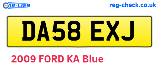 DA58EXJ are the vehicle registration plates.