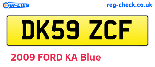 DK59ZCF are the vehicle registration plates.