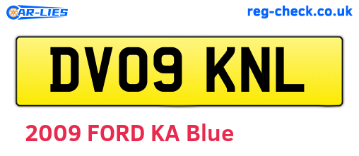 DV09KNL are the vehicle registration plates.