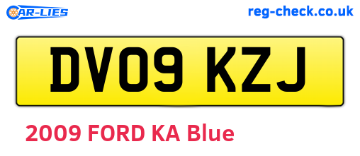 DV09KZJ are the vehicle registration plates.