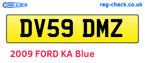 DV59DMZ are the vehicle registration plates.