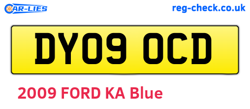 DY09OCD are the vehicle registration plates.