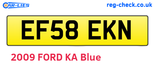 EF58EKN are the vehicle registration plates.