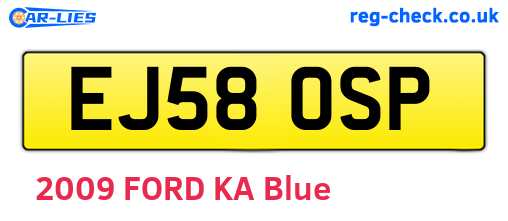 EJ58OSP are the vehicle registration plates.