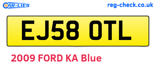 EJ58OTL are the vehicle registration plates.