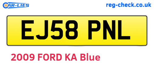 EJ58PNL are the vehicle registration plates.