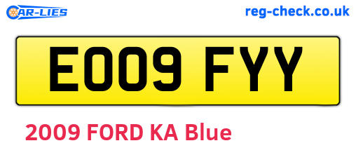 EO09FYY are the vehicle registration plates.