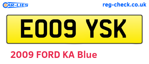 EO09YSK are the vehicle registration plates.
