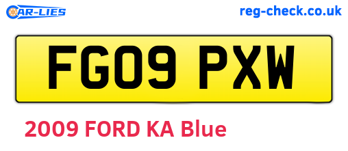 FG09PXW are the vehicle registration plates.