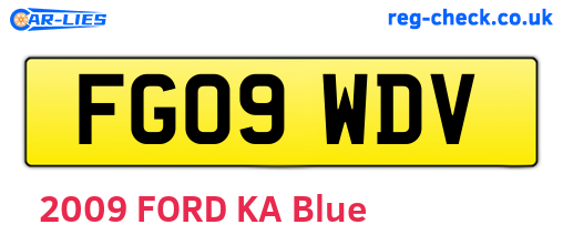 FG09WDV are the vehicle registration plates.