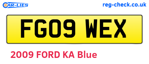 FG09WEX are the vehicle registration plates.