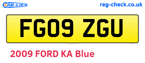 FG09ZGU are the vehicle registration plates.
