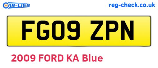 FG09ZPN are the vehicle registration plates.