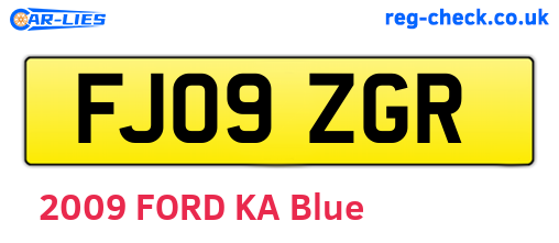 FJ09ZGR are the vehicle registration plates.