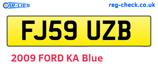 FJ59UZB are the vehicle registration plates.
