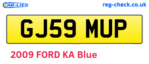 GJ59MUP are the vehicle registration plates.