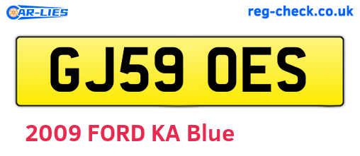 GJ59OES are the vehicle registration plates.