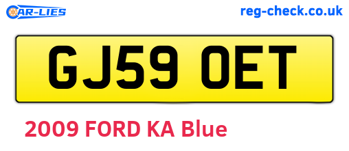 GJ59OET are the vehicle registration plates.