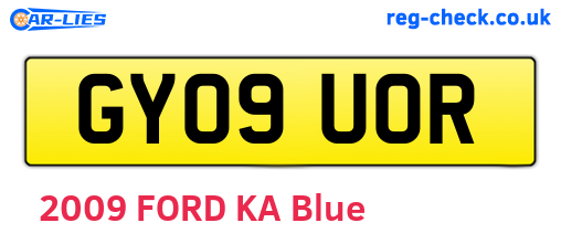 GY09UOR are the vehicle registration plates.