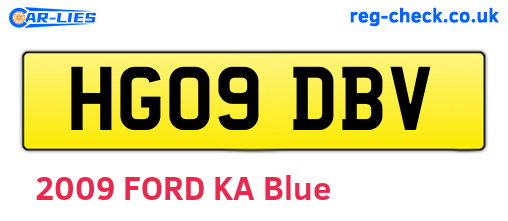 HG09DBV are the vehicle registration plates.