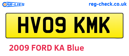 HV09KMK are the vehicle registration plates.