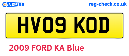 HV09KOD are the vehicle registration plates.