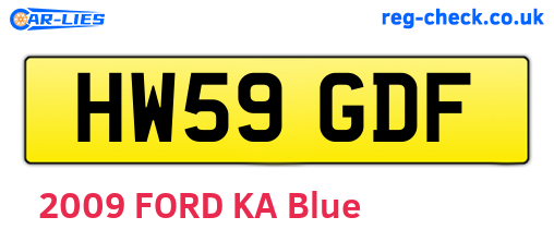 HW59GDF are the vehicle registration plates.