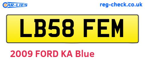 LB58FEM are the vehicle registration plates.