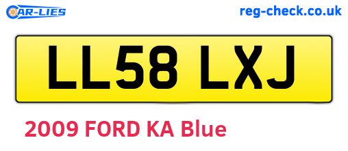 LL58LXJ are the vehicle registration plates.