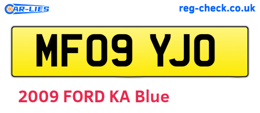 MF09YJO are the vehicle registration plates.