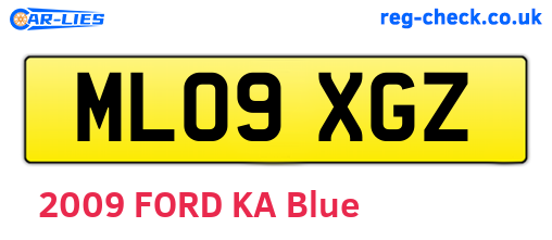 ML09XGZ are the vehicle registration plates.