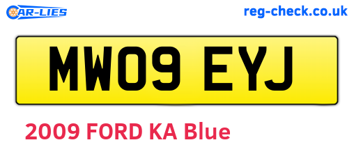 MW09EYJ are the vehicle registration plates.
