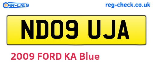 ND09UJA are the vehicle registration plates.