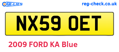 NX59OET are the vehicle registration plates.
