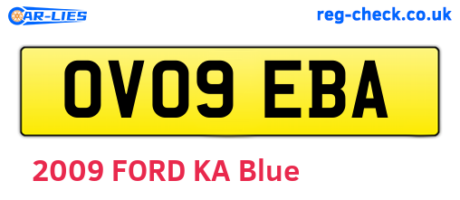 OV09EBA are the vehicle registration plates.