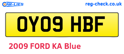 OY09HBF are the vehicle registration plates.