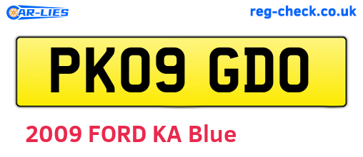 PK09GDO are the vehicle registration plates.