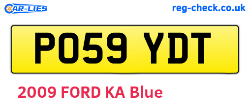 PO59YDT are the vehicle registration plates.