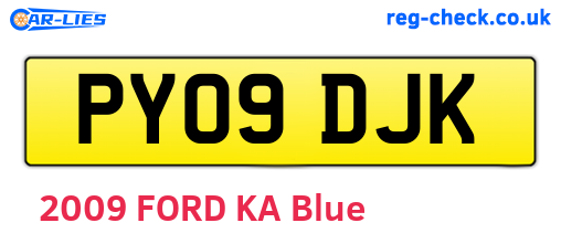 PY09DJK are the vehicle registration plates.