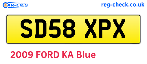 SD58XPX are the vehicle registration plates.