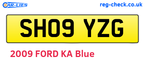 SH09YZG are the vehicle registration plates.