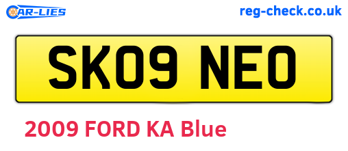 SK09NEO are the vehicle registration plates.
