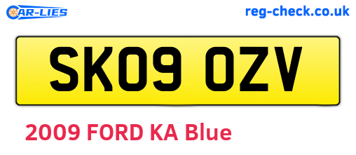 SK09OZV are the vehicle registration plates.